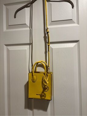 NWT- Michael Kors Yellow Mini Crossbody Tote